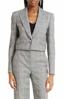 Veronica Beard Fabiola Plaid Crop Blazer
