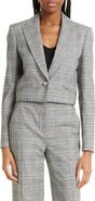 Veronica Beard Fabiola Plaid Crop Blazer