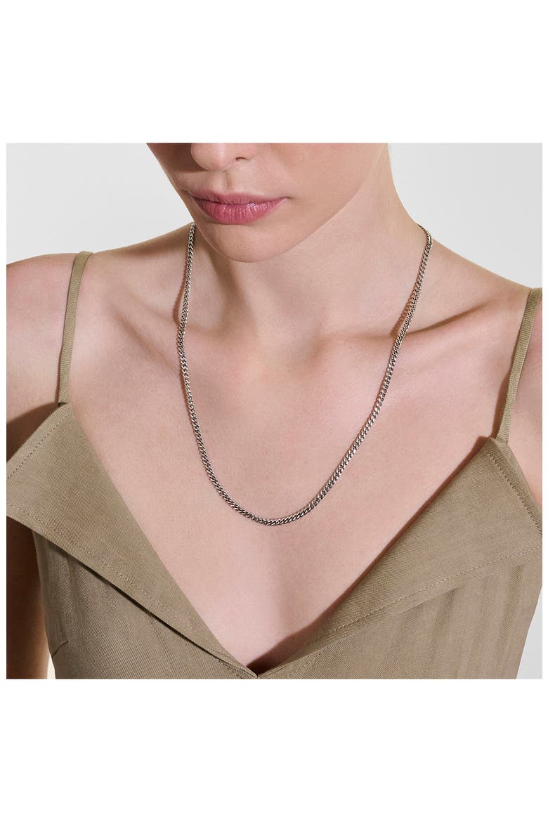 Curb Chain Necklace, Alternate, color, STERLING SILVER