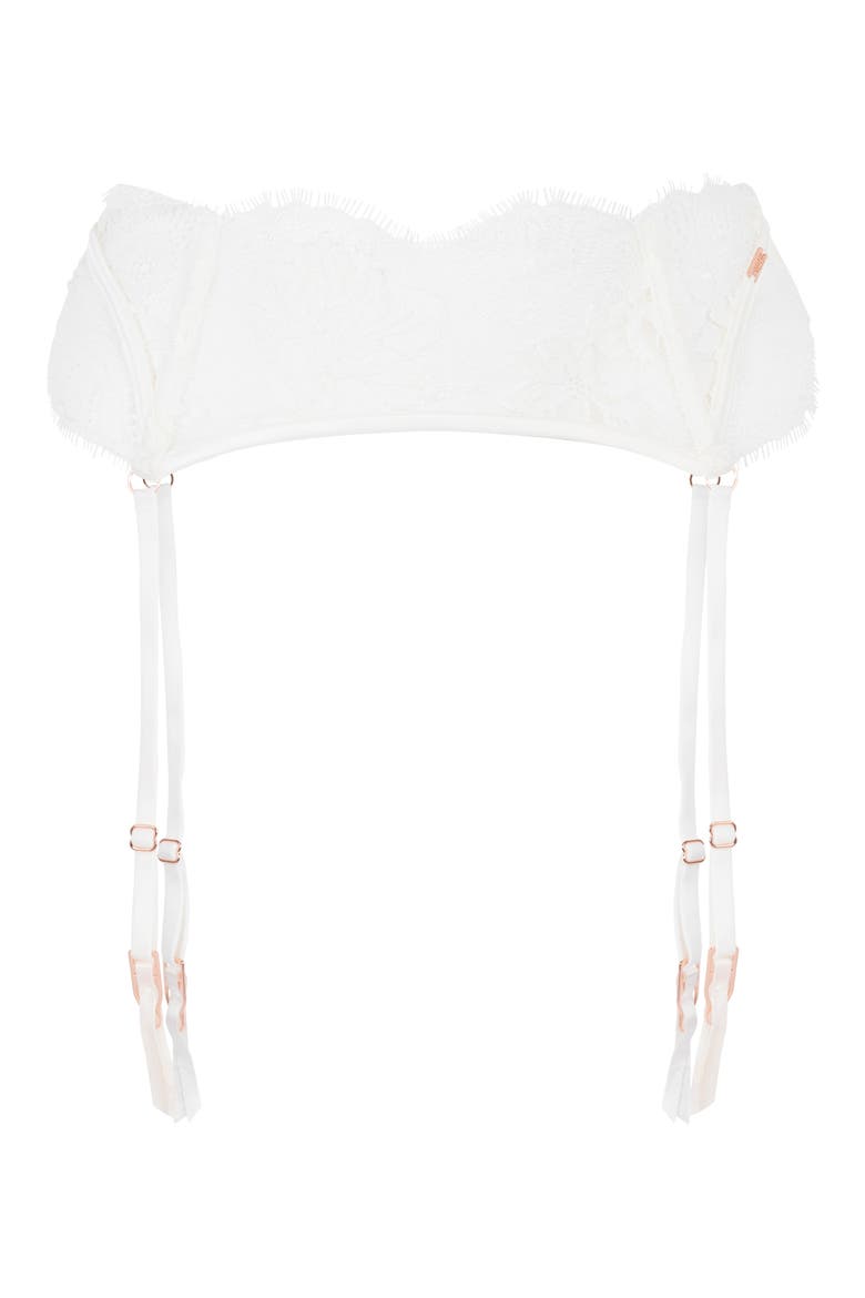 Tiah Lace Garter Belt, Alternate, color, SNOW WHITE
