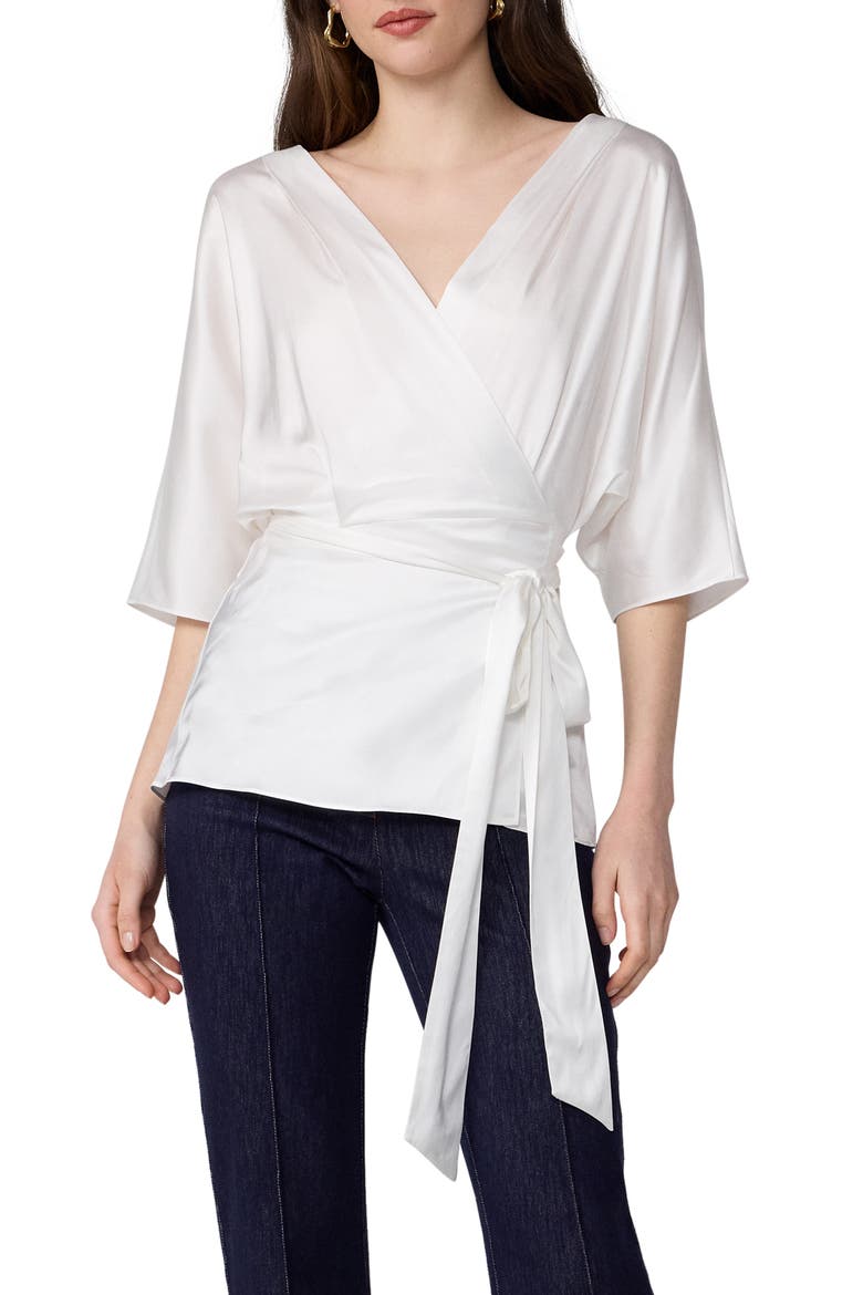 Amara Wrap Top, Main, color, WHITE