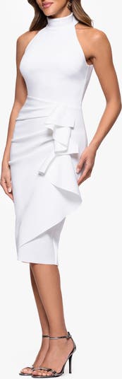Cascade Ruffle Cocktail Sheath Dress