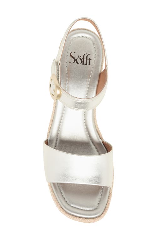 Söfft Inez Wedge Sandal In Light Platino
