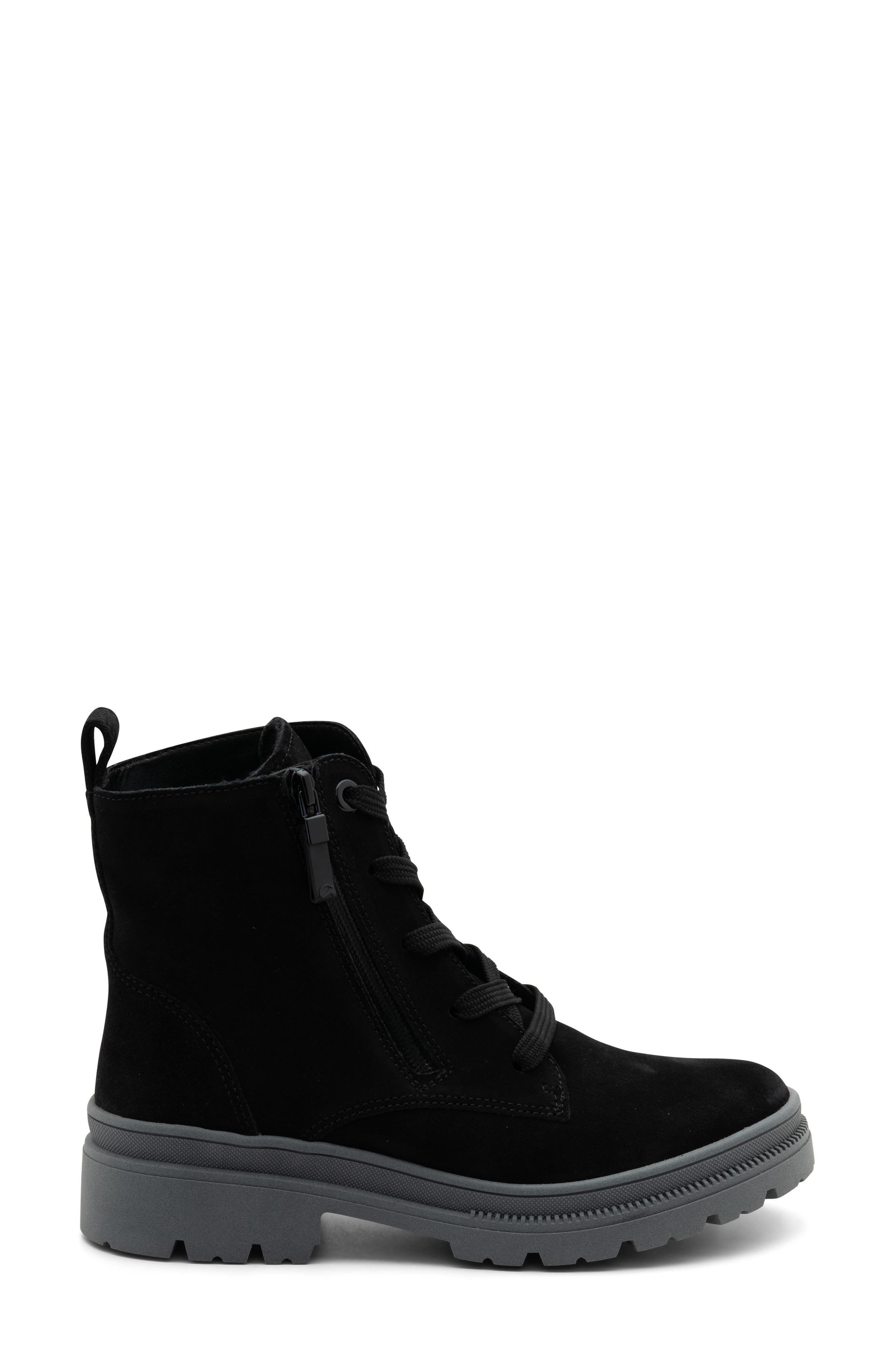 Waterproof Lace-Up Boot, Alternate, color, BLACK SUEDE