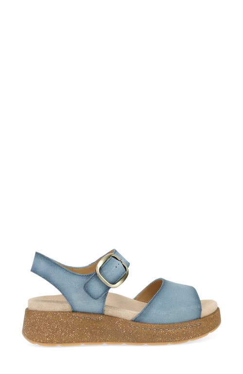 Dansko Bianca Platform Wedge Sandal In Blue Burnished Suede