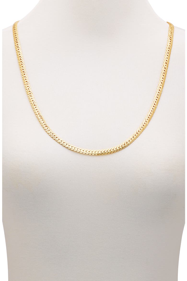 Textured Curb Chain Necklace, Alternate, color, GOLD