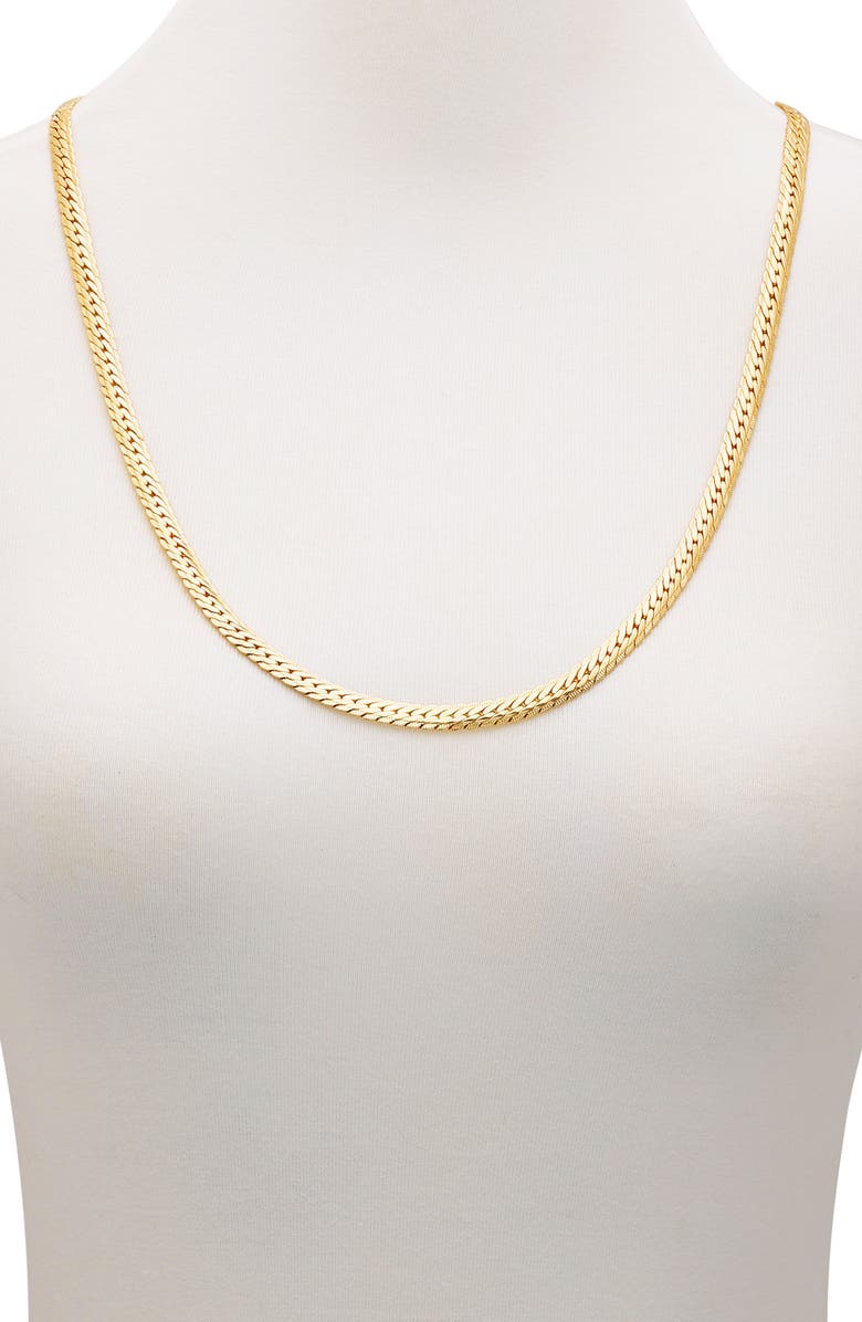 Vince Camuto Textured Curb Chain Necklace, Alternate, color, Gold Tone