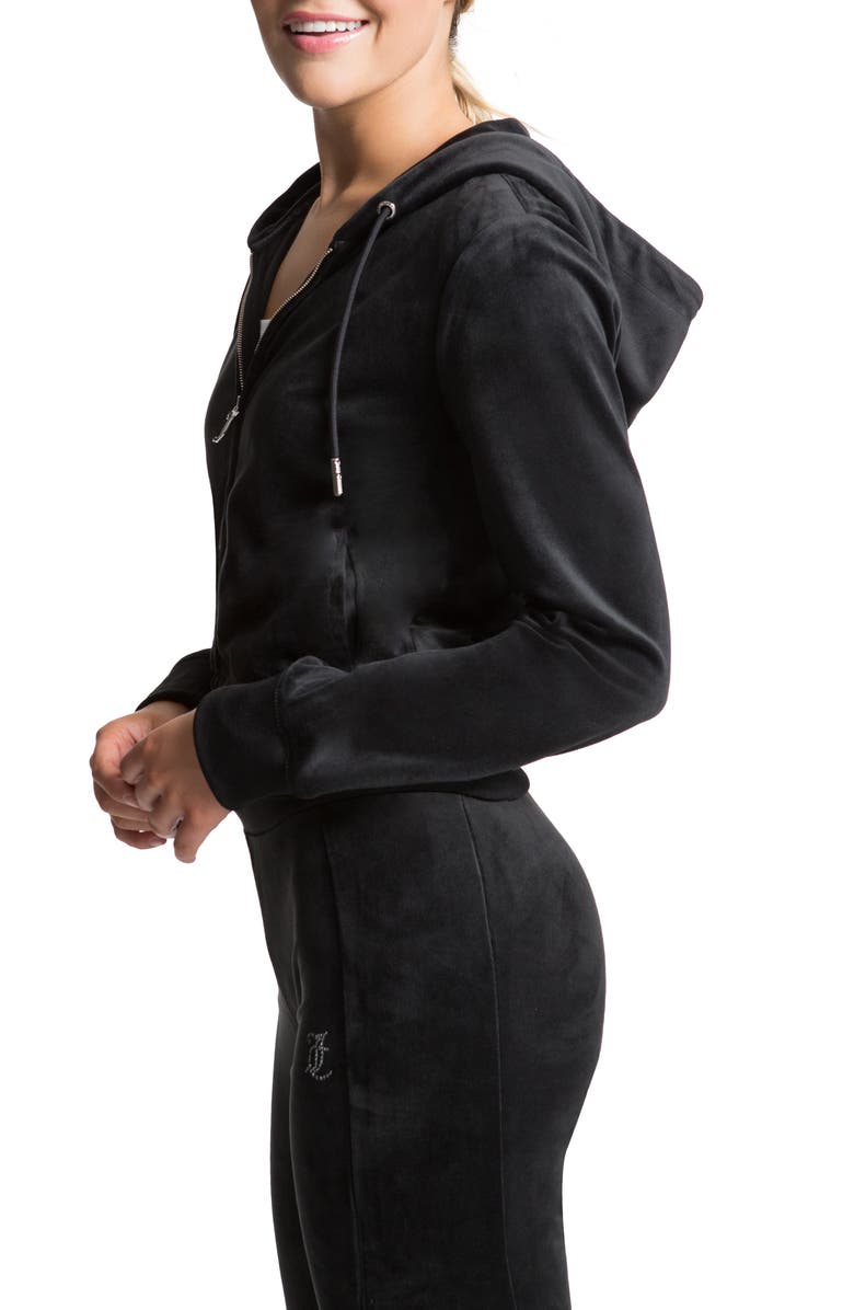 Juicy Couture Embellished Velour Hoodie, Alternate, color, 