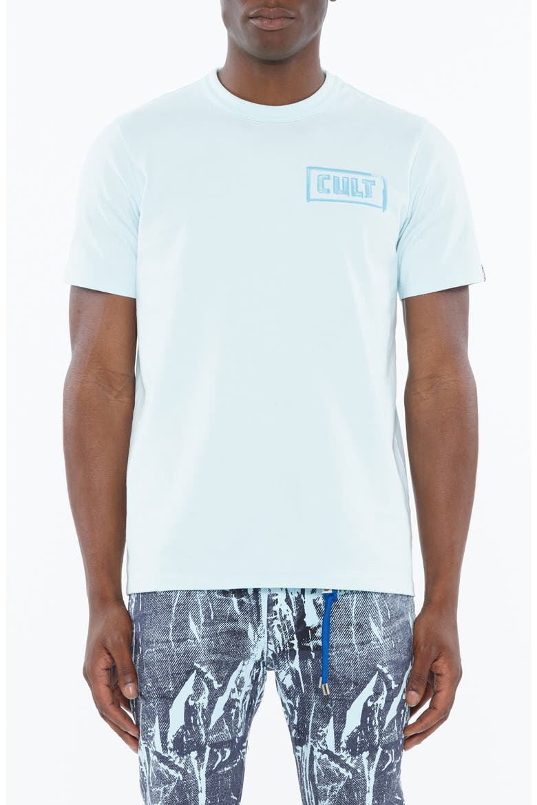 Shimuchan Cotton Graphic T-Shirt, Main, color, POWDER BLUE