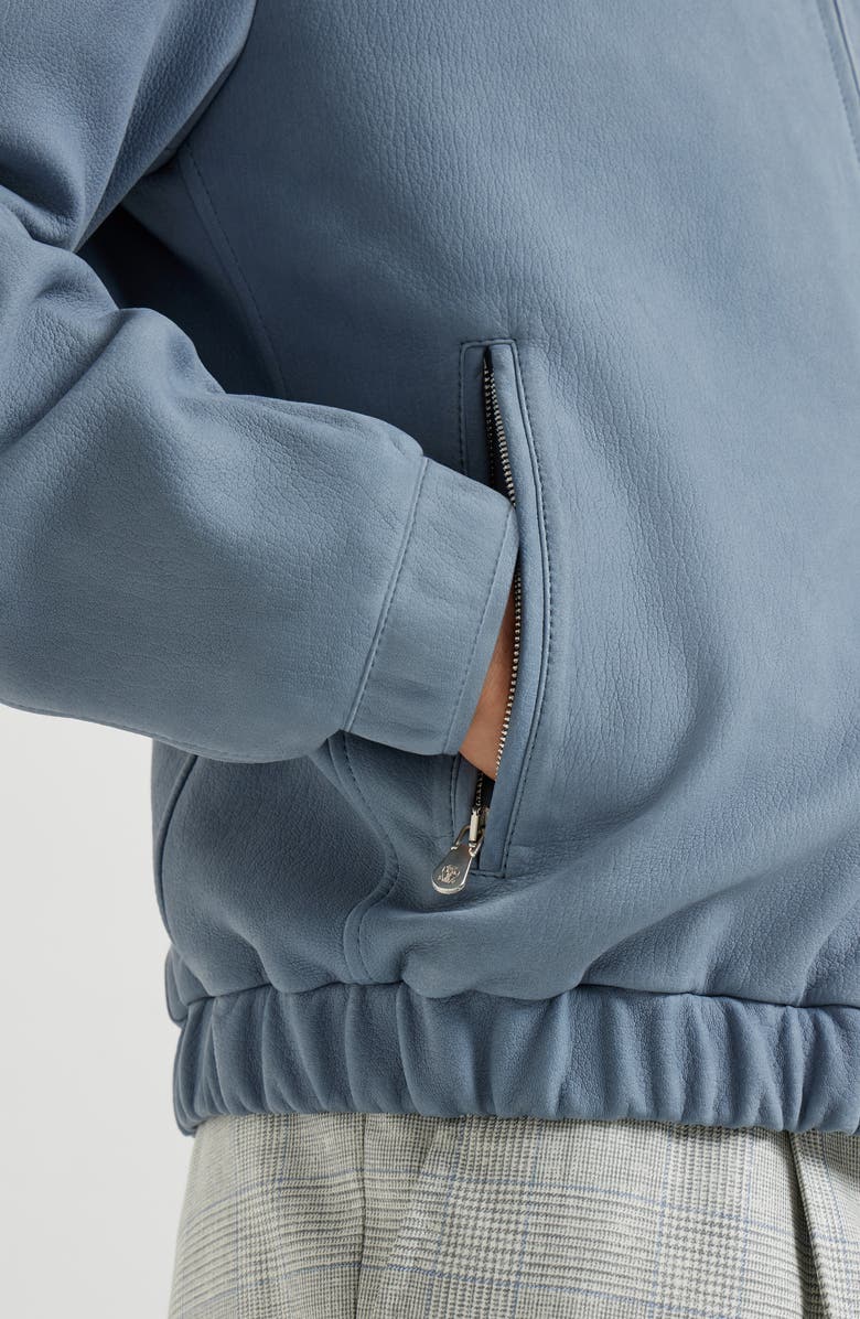 Brunello Cucinelli Nubuck outerwear jacket, Alternate, color, Slate