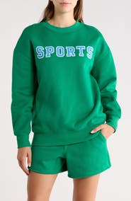 90 DEGREE BY REFLEX Varsity Vault Fleece Graphic Sweatshirt