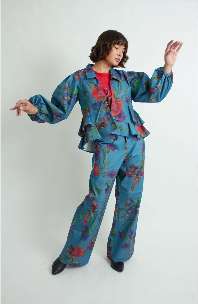 Florencia Davalos Lulu Jacket, Alternate, color, Pastel Blue Floral Vine