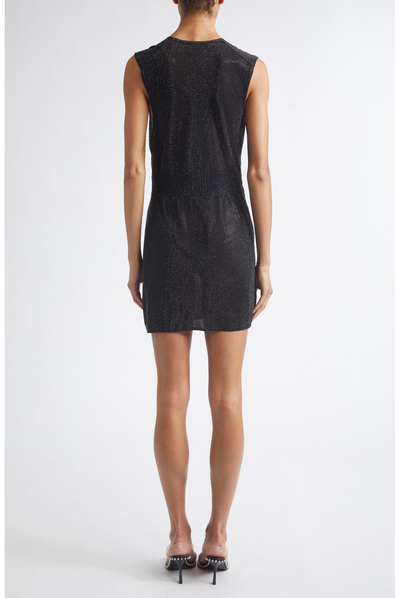 Knotted Deep V Minidress, Alternate, color, BLACK