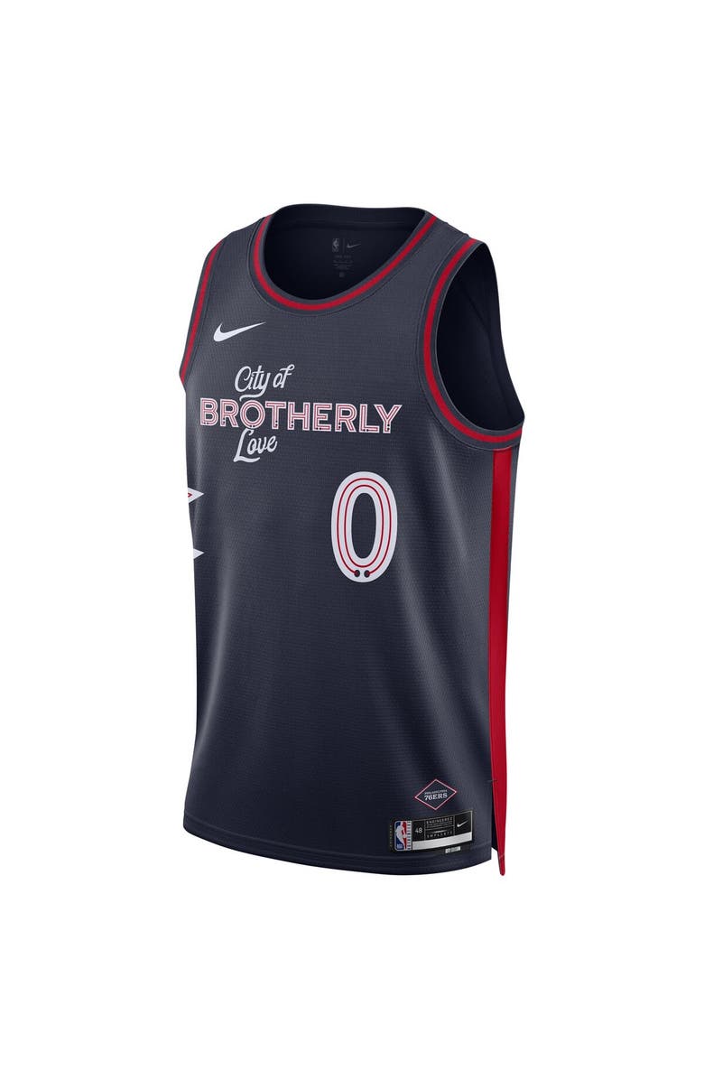 Nike Unisex Nike Tyrese Maxey Navy Philadelphia 76ers 2023/24 Swingman Jersey - City Edition, Alternate, color,