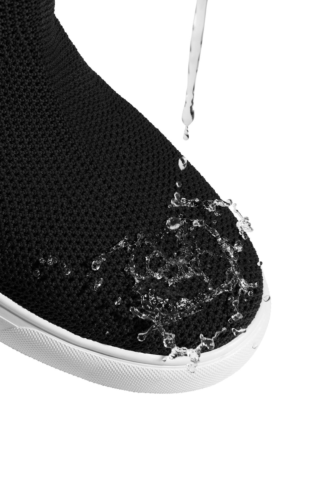 Casey Round-Toe Hidden Wedge Sneakers, Alternate, color, Black