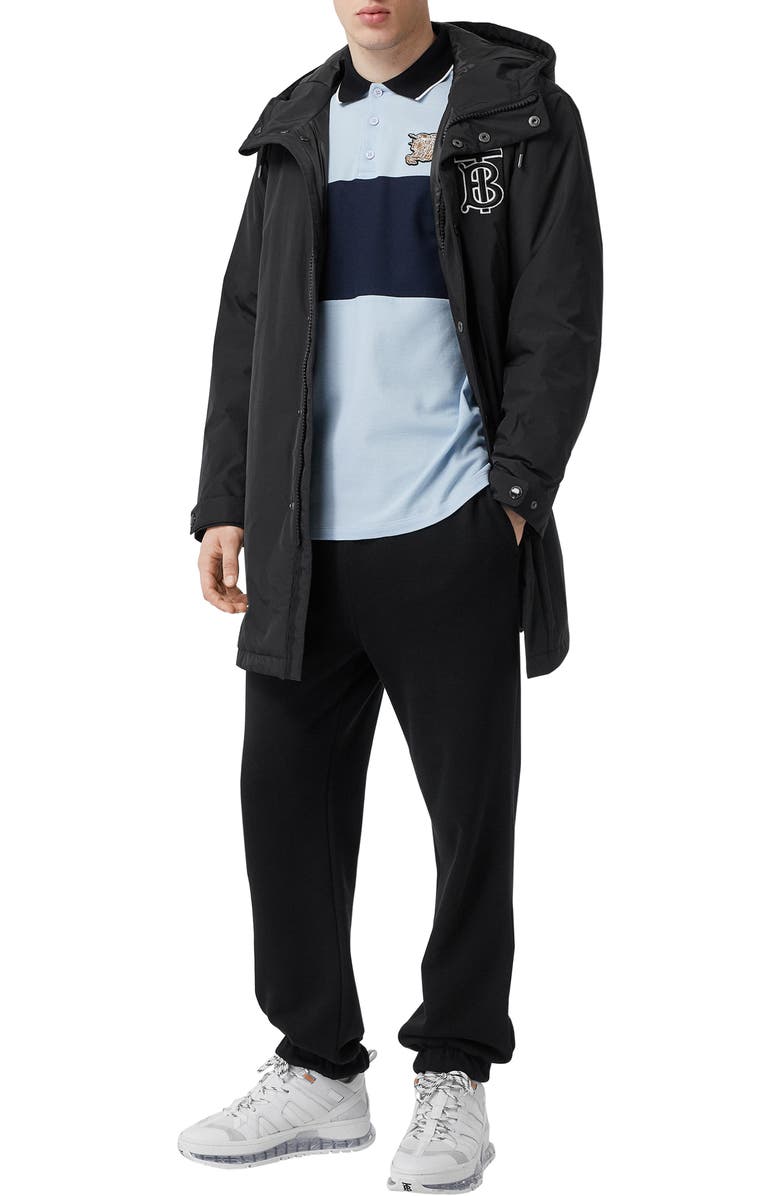 Burberry Aberdeen Monogram Technical Twill Rain Jacket, Alternate, color,