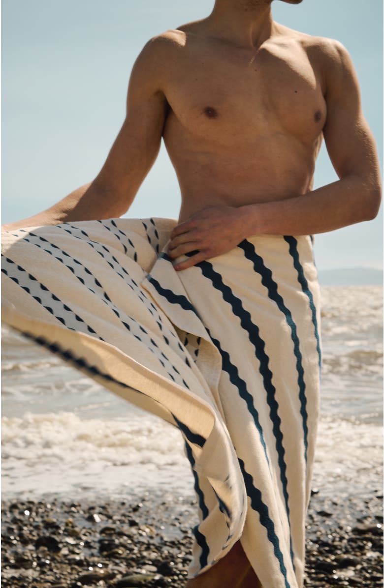 CHRISTY Cabana Stripe Vibrant Beach Towels, Alternate, color, Nautical