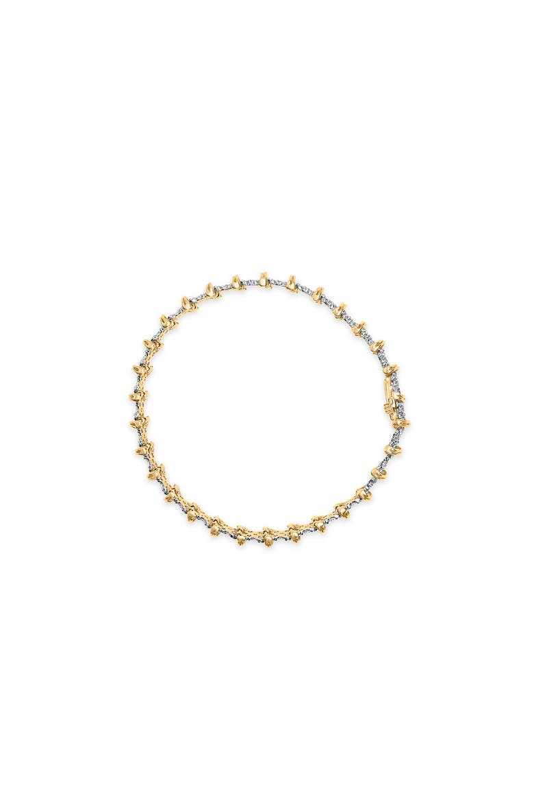 10K Yellow Gold Plated Silver 2.0 Cttw Diamond Cluster "X" Shaped Link Bracelet, Alternate, color, Yellow