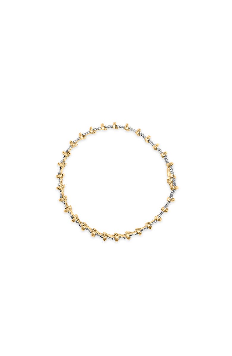 Haus of Brilliance 10K Yellow Gold Plated Silver 2.0 Cttw Diamond Cluster "X" Shaped Link Bracelet, Alternate, color, Yellow