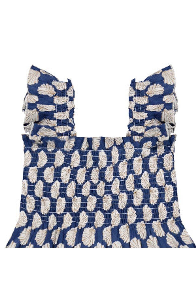 Mer St. Barth Mini Paloma Girl's Dress, Alternate, color, Shell Beach Navy