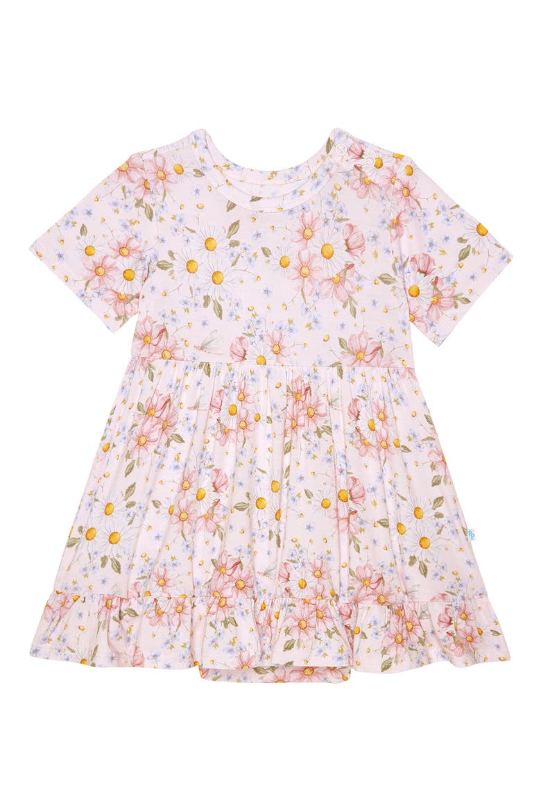 Kids' Short Sleeve Ruffled Bodysuit, Main, color, PINK