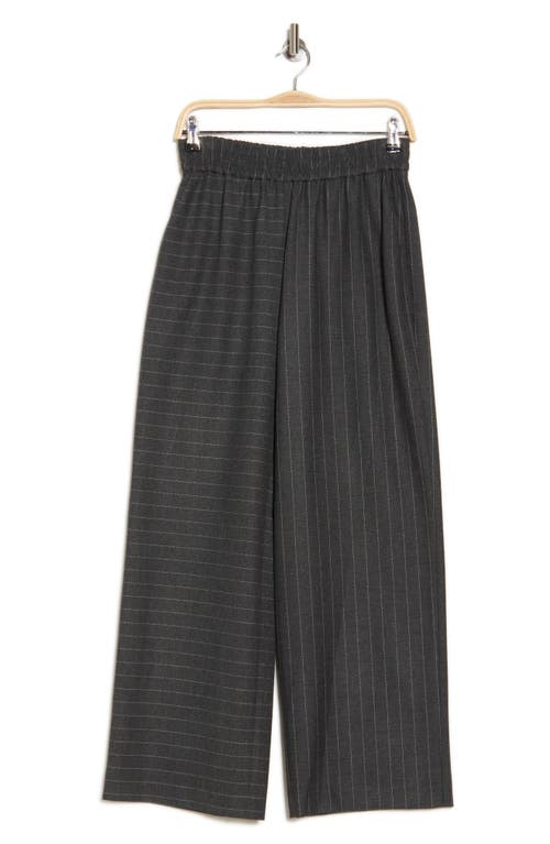 Alice And Olivia Alice + Olivia Benny Pull-on Wide Leg Pinstripe Pants In Gray