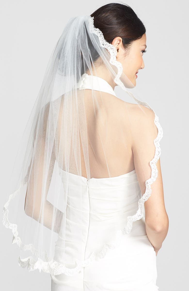 Wedding Belles New York 'Lola' Lace Border Veil, Main, color,