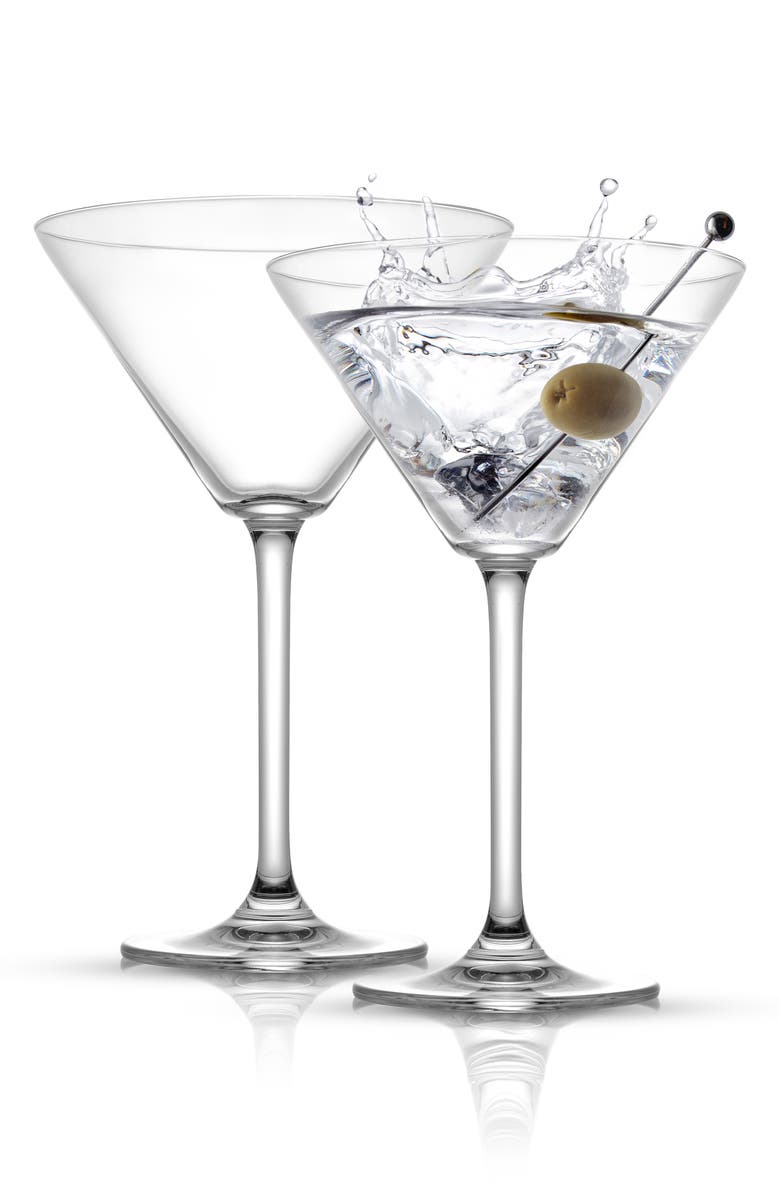 JoyJolt Olivia Premium Crystal Martini Glass - Set of 2, Alternate, color, Clear
