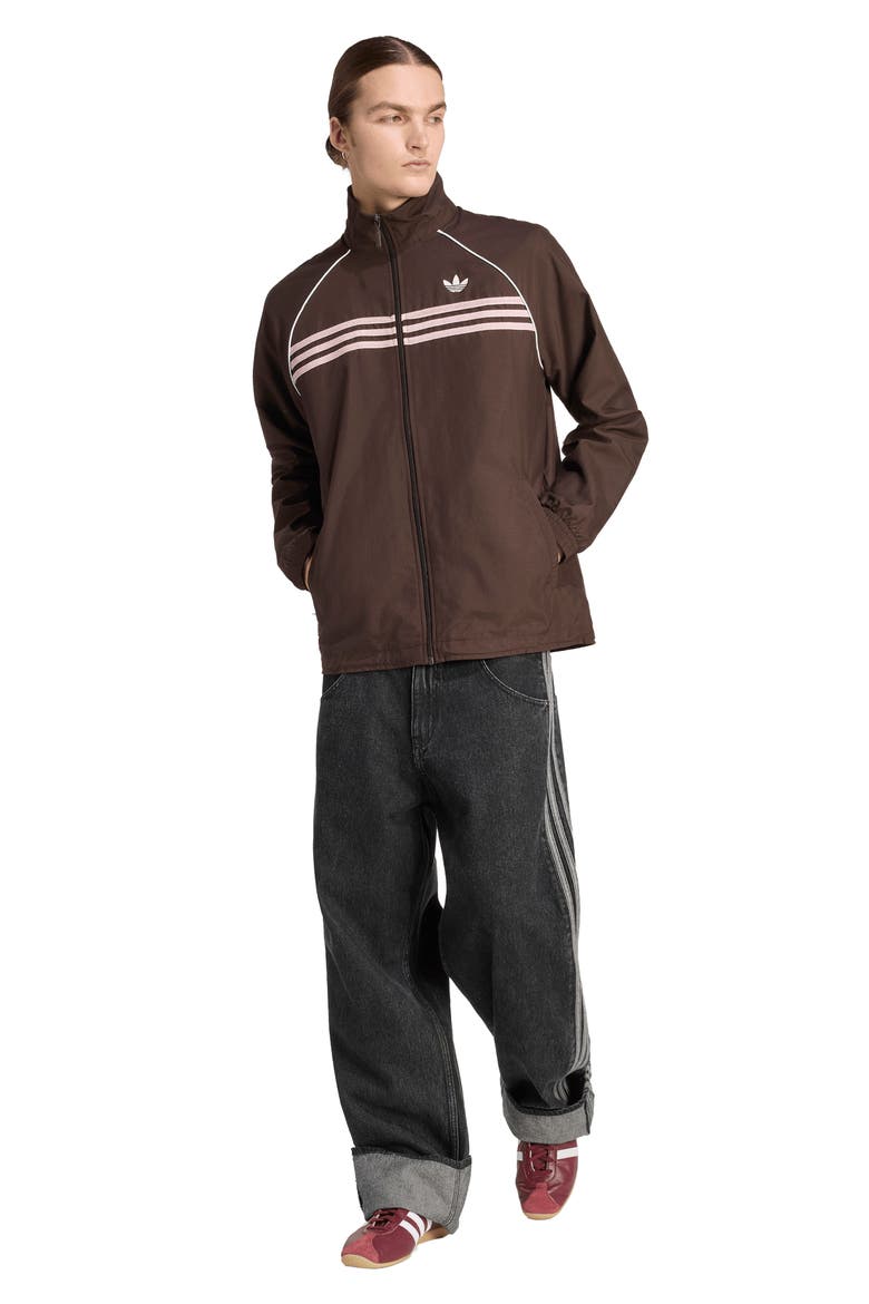 Chest Stripes Track Jacket, Alternate, color, AURORA COFFEE/ /