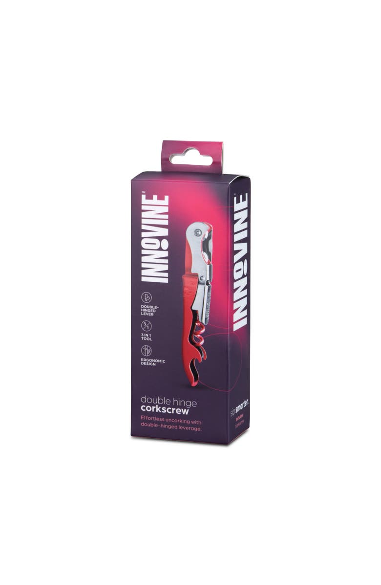 Innovine Double Hinge Corkscrew, Alternate, color, Raspberry