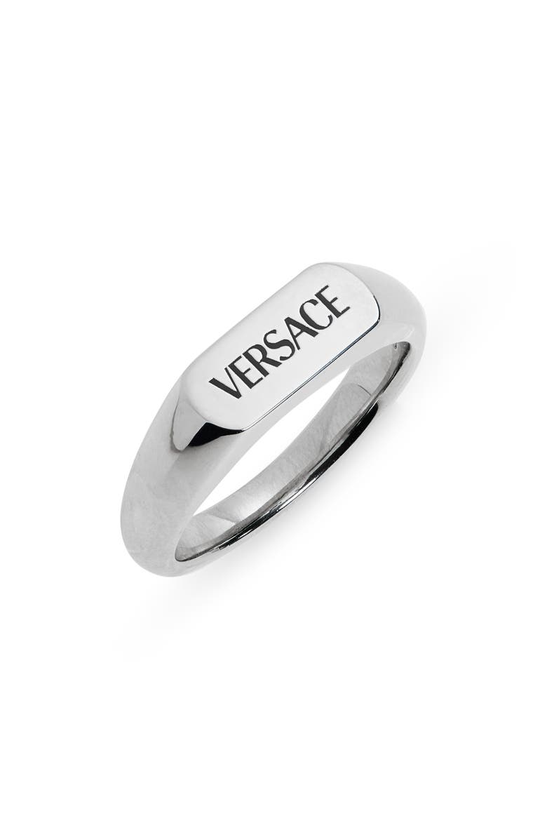 Versace Logo Signet Ring, Main, color,