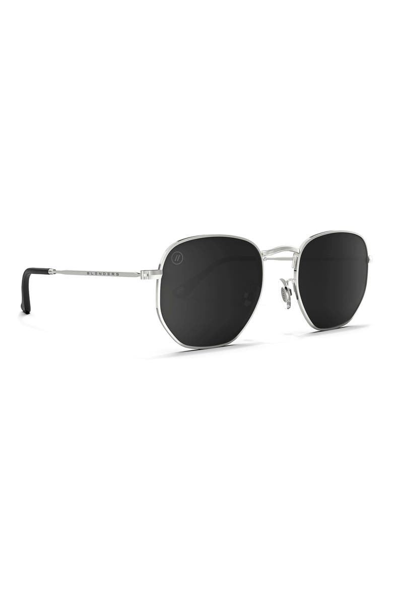 Hexagram 50mm Polarized Aviator Sunglasses, Alternate, color, STERLING J