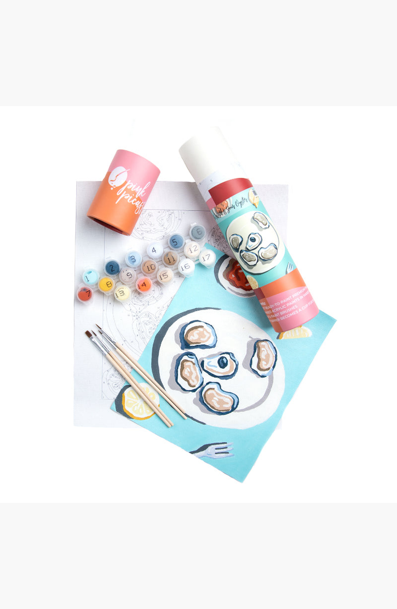 Pink Picasso Kits The World Is Your Oyster Paint by Numbers Kit, Alternate, color, Teal / White