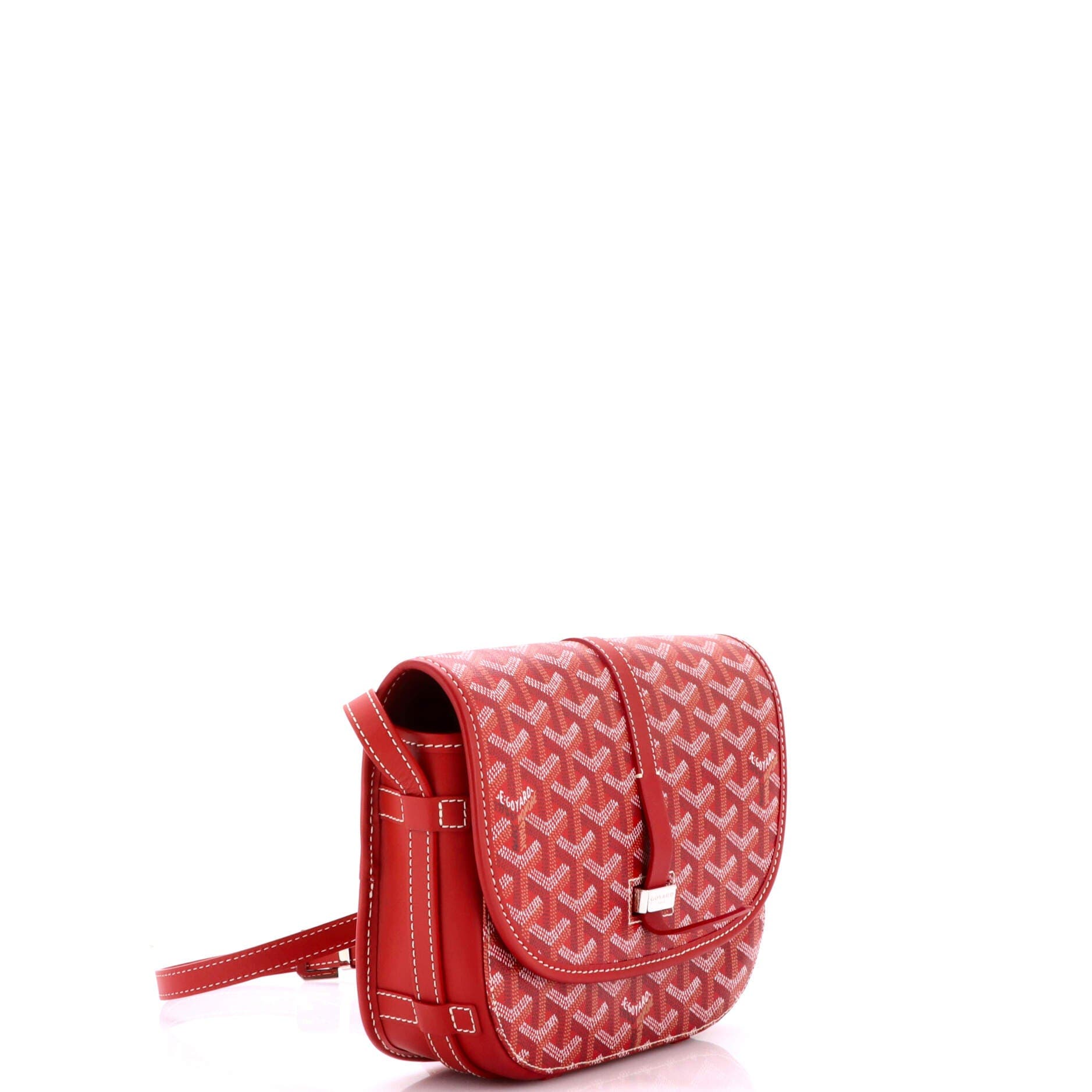 Pre-Owned Goyard Belvedere II Messenger Bag Coated Canvas PM, Alternate, color, Red