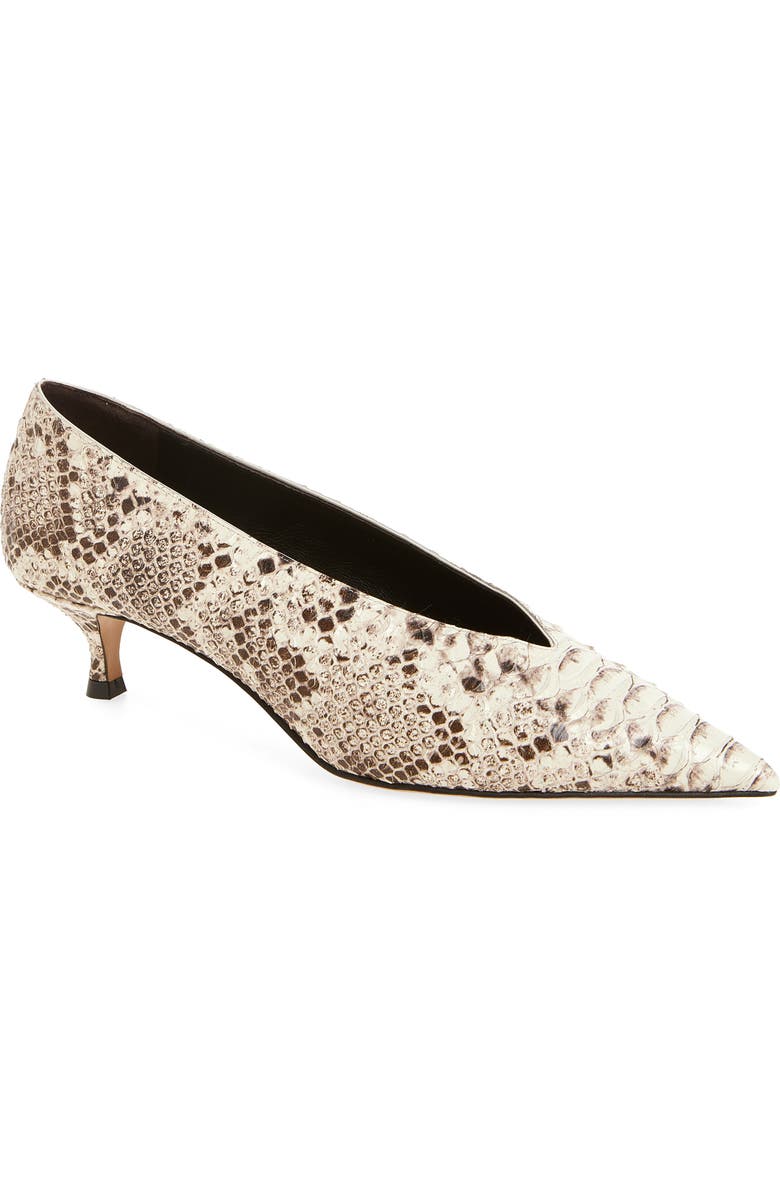 Le Monde Béryl Babouche Kitten Heel Pointed Toe Pump, Main, color, Roccia