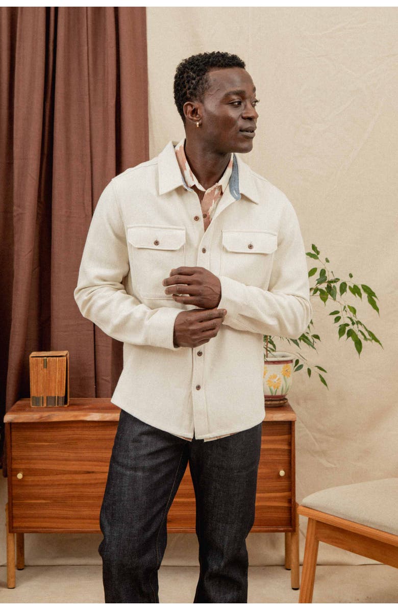 Bridge & Burn Pointer Overshirt, Alternate, color, Ivory Twill