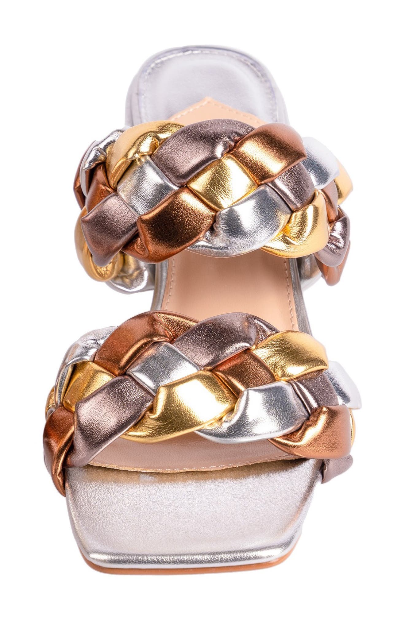 Twist Slide Sandal, Alternate, color, METALLIC MULTI