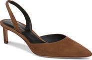 Veronica Beard Caroline Slingback Pointed Toe Kitten Heel Pump
