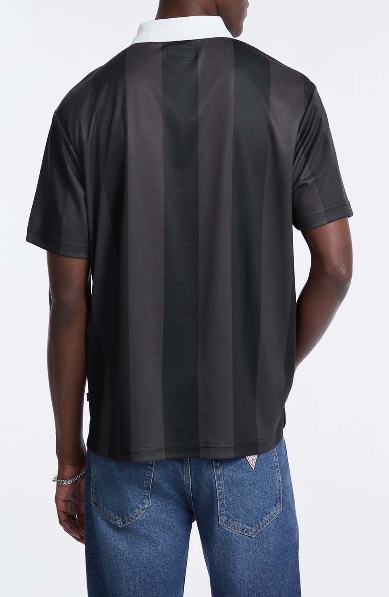 GUESS JEANS Graphic Soccer Jersey, Alternate, color, Jet Black