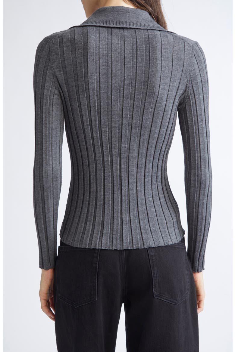 Sugarman Rib Wool Polo Sweater, Alternate, color, ANTHRACITE