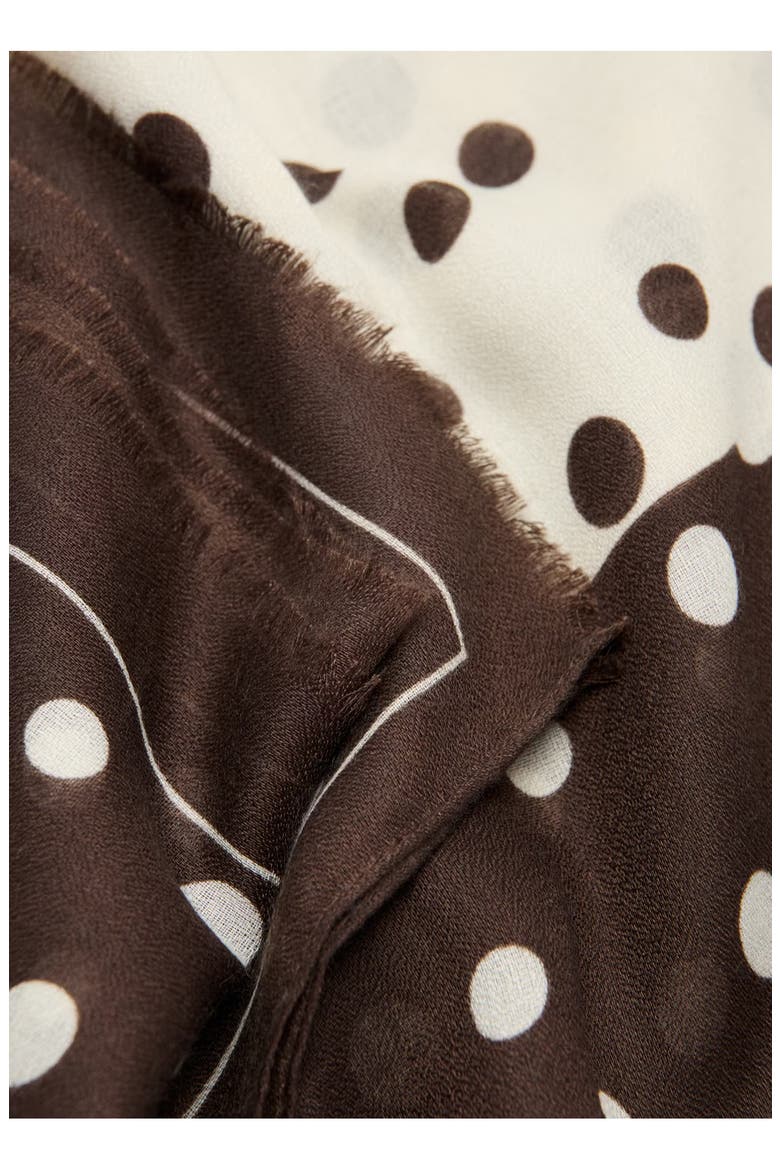 Eyelash Fringe Print Scarf, Alternate, color, DARK BROWN