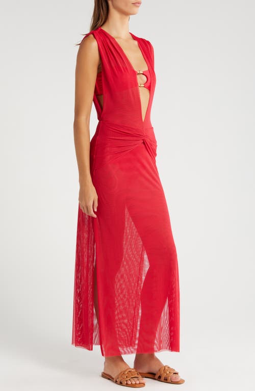 Vix Paula Hermanny Cindy Solid Mesh Cover-up Dress