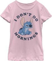 Lilo & Stitch Girls' Experiment 626 I Don't Do Mornings Short Sleeve Graphic T-Shirt