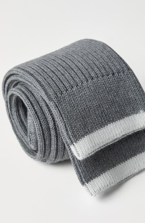 Brunello Cucinelli Cotton Ribbed Mid-calf Socks In Grey