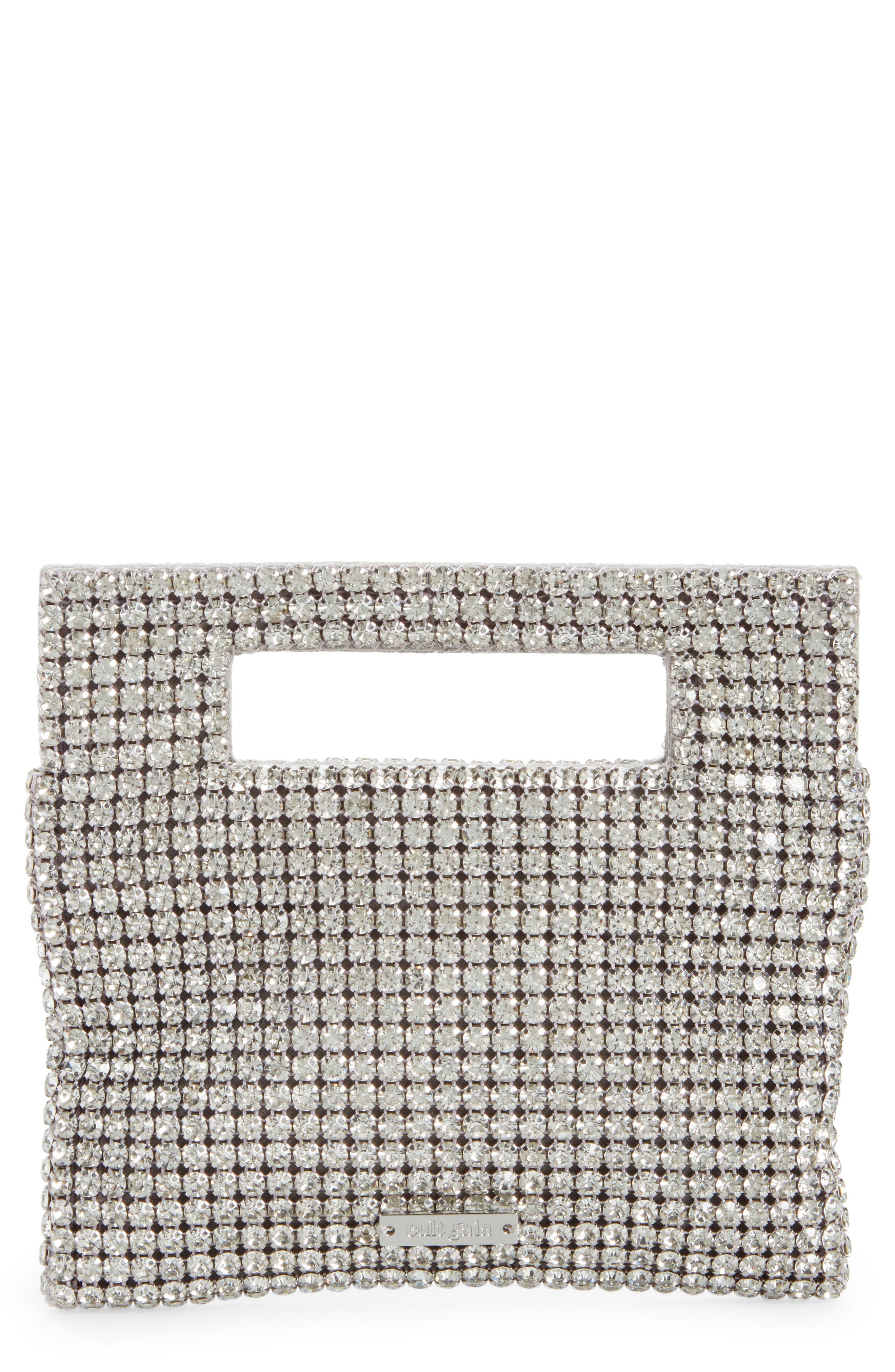 Lucinda Top Handle Clutch, Main, color, CLEAR SILVER