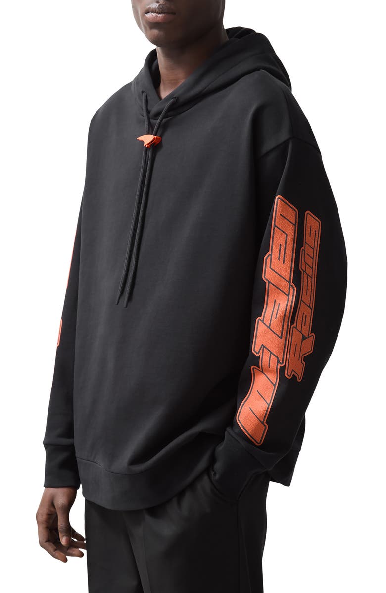 Reiss x McLaren Zak Oversize Hoodie, Alternate, color, Black