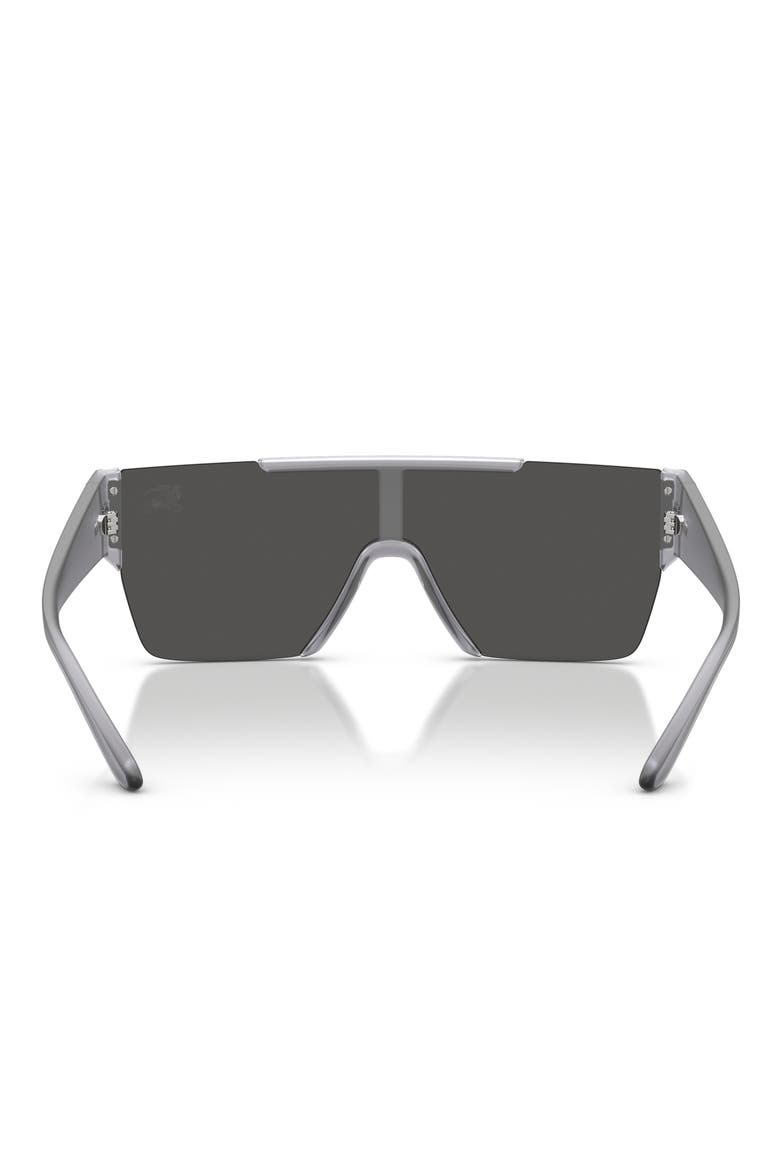 138mm Shield Sunglasses, Alternate, color, TRANSPARENT MATTE / DARK GREY