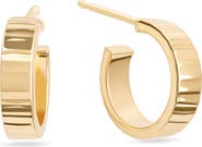 LANA Grooved Hollow 14K Gold Hoop Earrings
