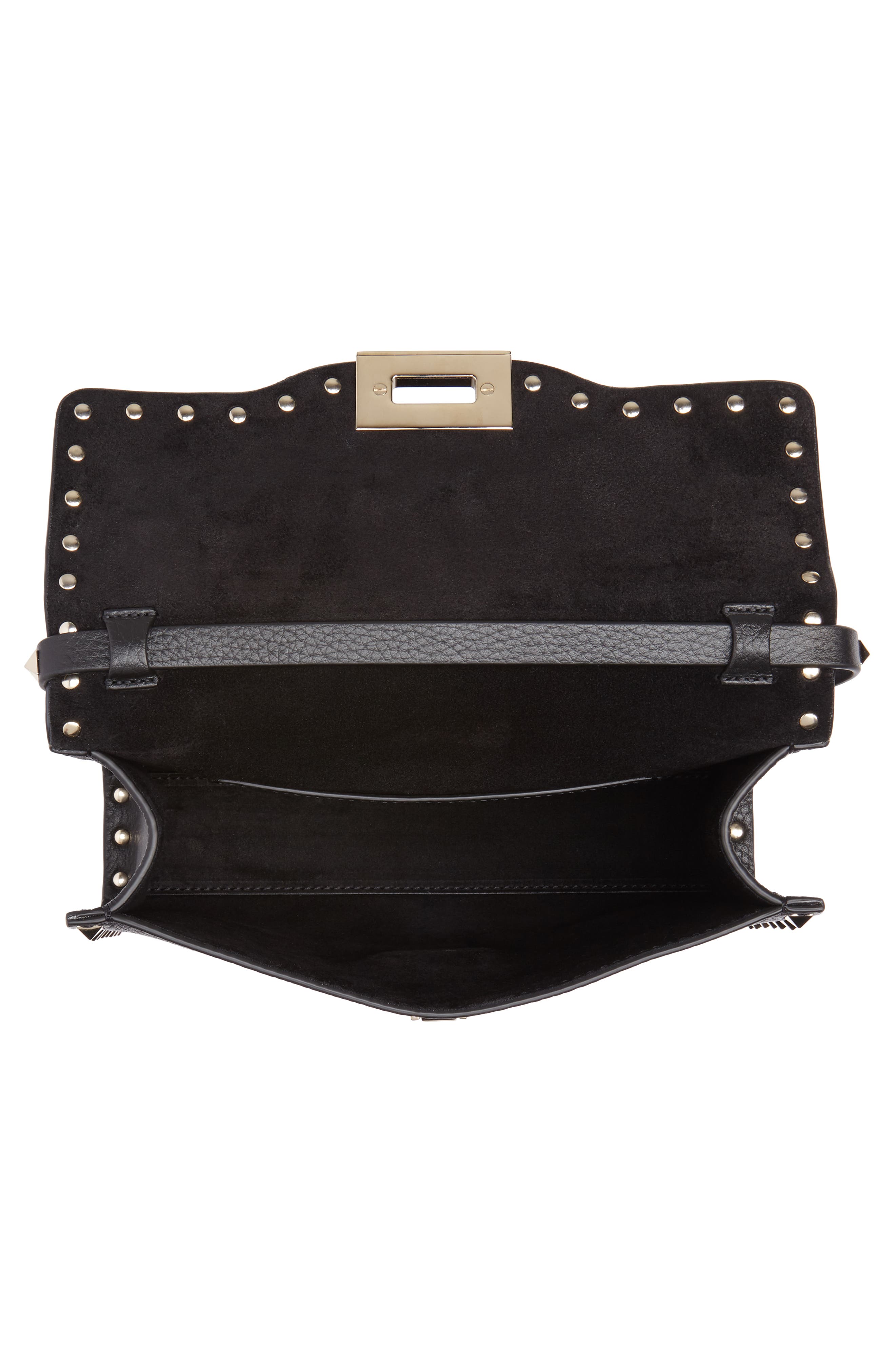 Valentino Garavani Medium Rockstud Leather Shoulder Bag, Alternate, color, 