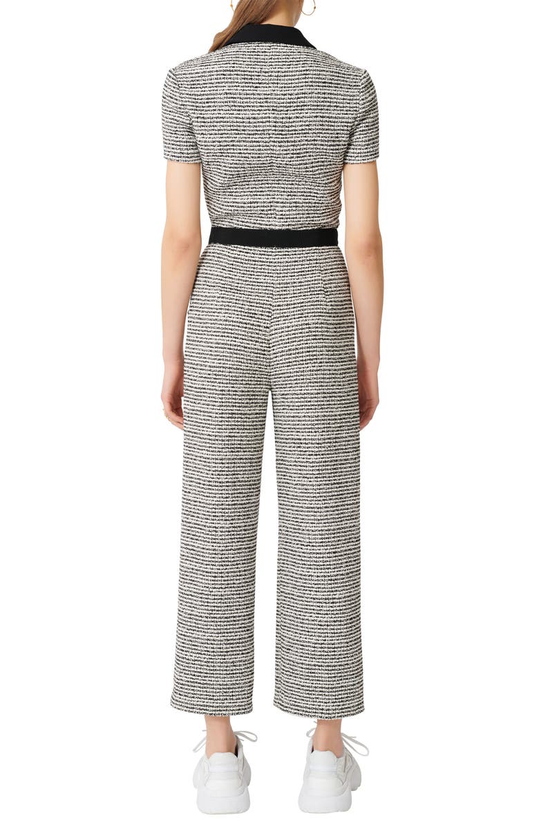 maje Tweed Jumpsuit, Alternate, color, 